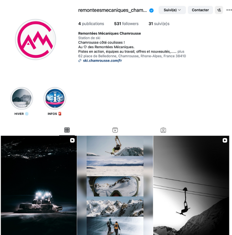 Instagram - Régie Remontées Mécaniques Chamrousse