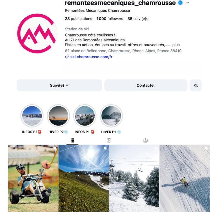 Instagram - Régie Remontées Mécaniques Chamrousse